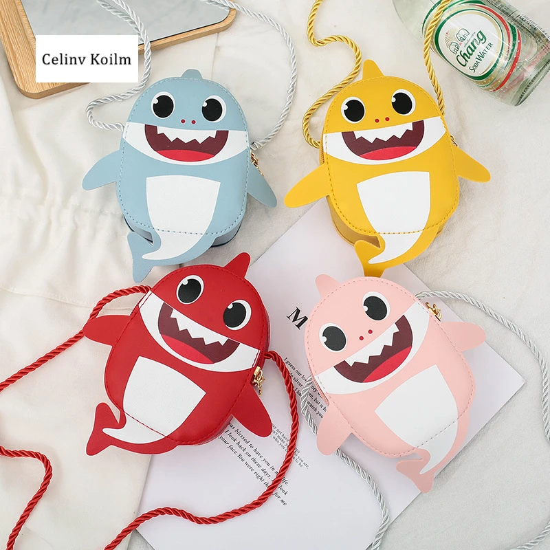 

Celinv Koilm Children's Bags New One-Shoulder Diagonal Bag Cute Coin Purse Boys And Girls Shark Animal Coin Purse