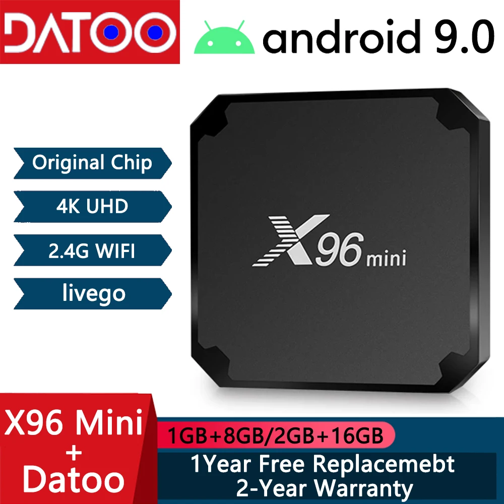 

Лучшая Ip ТВ-приставка X96 Mini tv Box Datoo Android 9,0 Smart 2 Гб 16 Гб 4K Amlogic S905W четырехъядерный 1 ГБ 8 ГБ 2,4 ГБ Wifi X96mini ТВ-приставка
