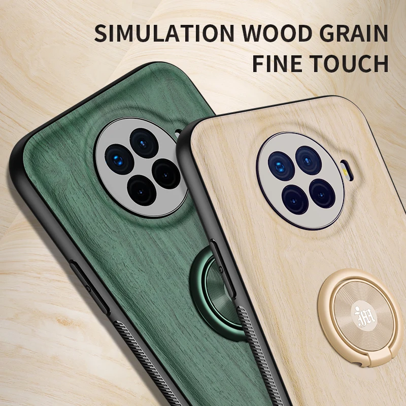

Luxury Wood Silicon Case For OPPO Reno 3 4 V5 C12 C15 Pro A8 A32 A33 A52 A53 A92S ACE2 Phone Case Anti Drop Bracket Magnetic
