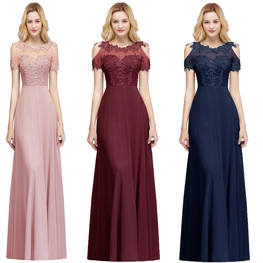 

Женское кружевное платье подружки невесты, длинное шифоновое платье с а-силуэтом, бальное платье для выпускного вечера, 2020