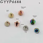 10-30-100 шт. 10 мм медный твердый полированный никель turriform head заклепка металлическая сумка защелка рок-жеребец, нижняя часть кошелька винтовые заклепки