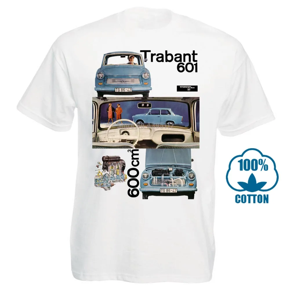 Белый Модная мужская Футболка Maglia Germania Est Comunismo Trabant Auto vintage Ddr s m l Xl Повседневная футболка - Цвет: Белый