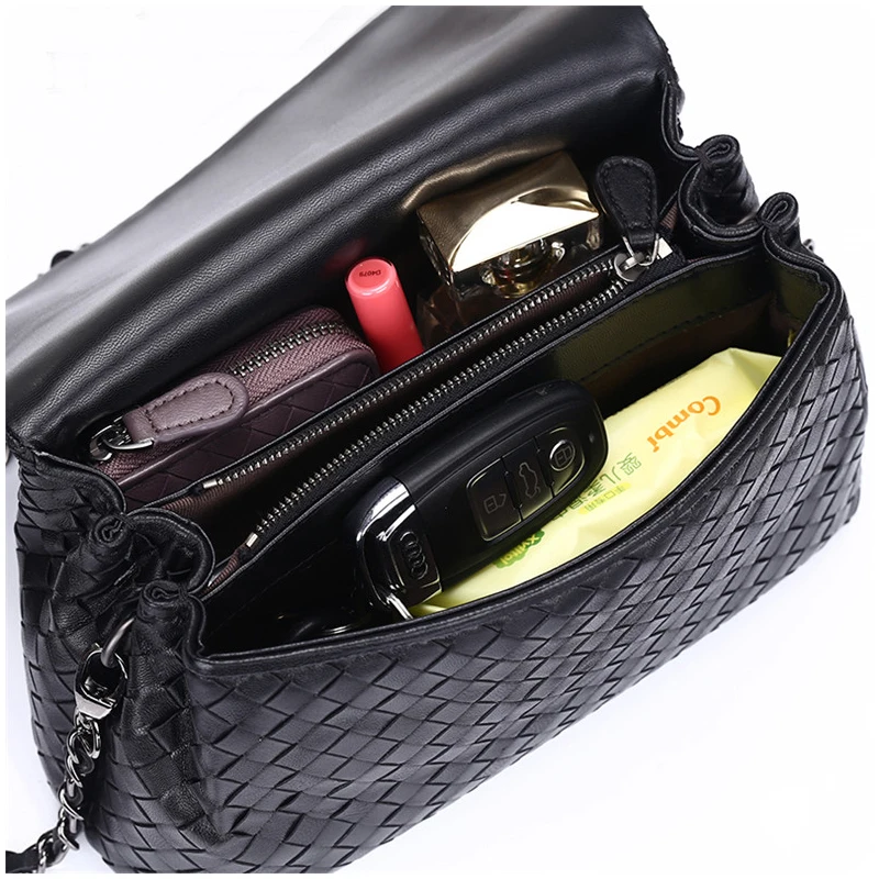 womens shoulder bag luxury brand 100 sheep leather messenger bag hand woven stylish elegant simple versatile 2022 new black free global shipping