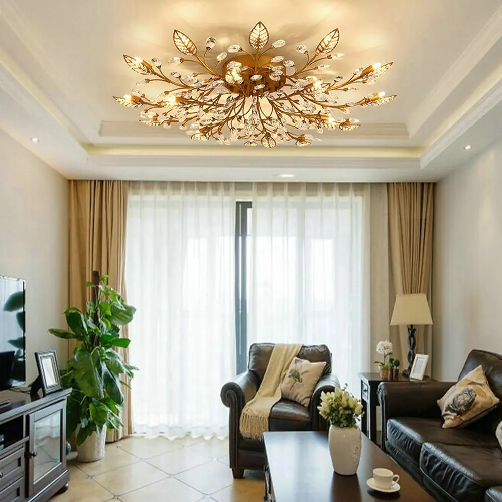 Iluminación Led de araña nórdica para sala de estar, comedor, dormitorio, Villa, moderna, de lujo, lámpara colgante de techo dorada y negra