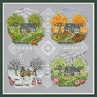 Китайские наборы для вышивки крестиком на тему сериала Вечная любовь на все четыре сезона вышивка 14CT 11CT экологичный хлопковый прозрачный принт