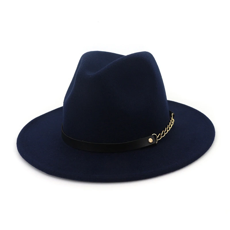 

Vintage Fashion Men Women Wool Jazz Fedora Hats Flat Brim Felt Panama Hat Cap Unisex Floppy Gambler Hat Party Formal Cap