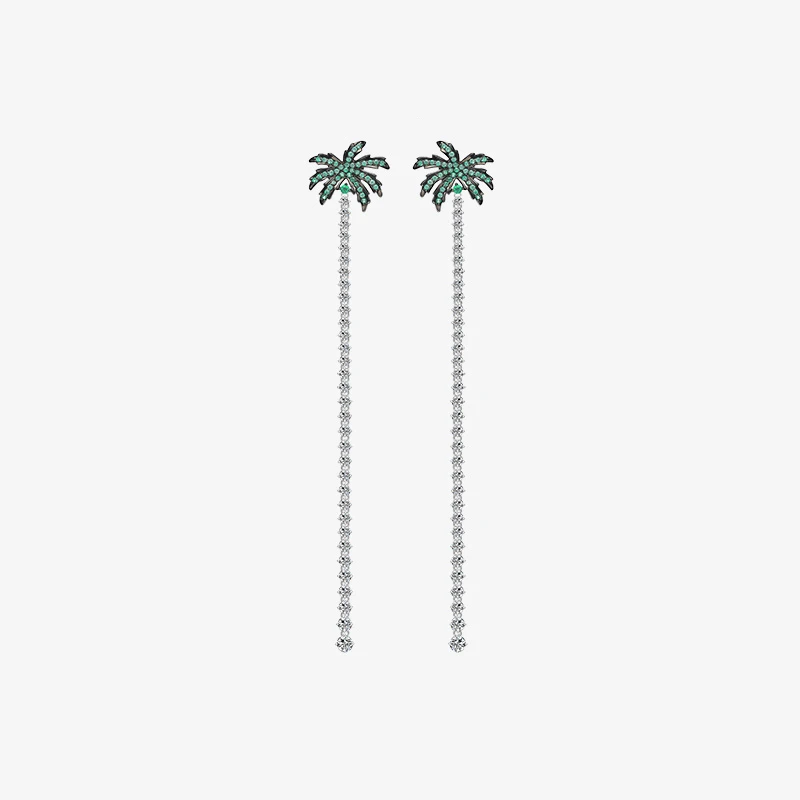 

HEFANG jewelry coconut tree earrings 925 sterling silver Female Original design long temperament earring earring