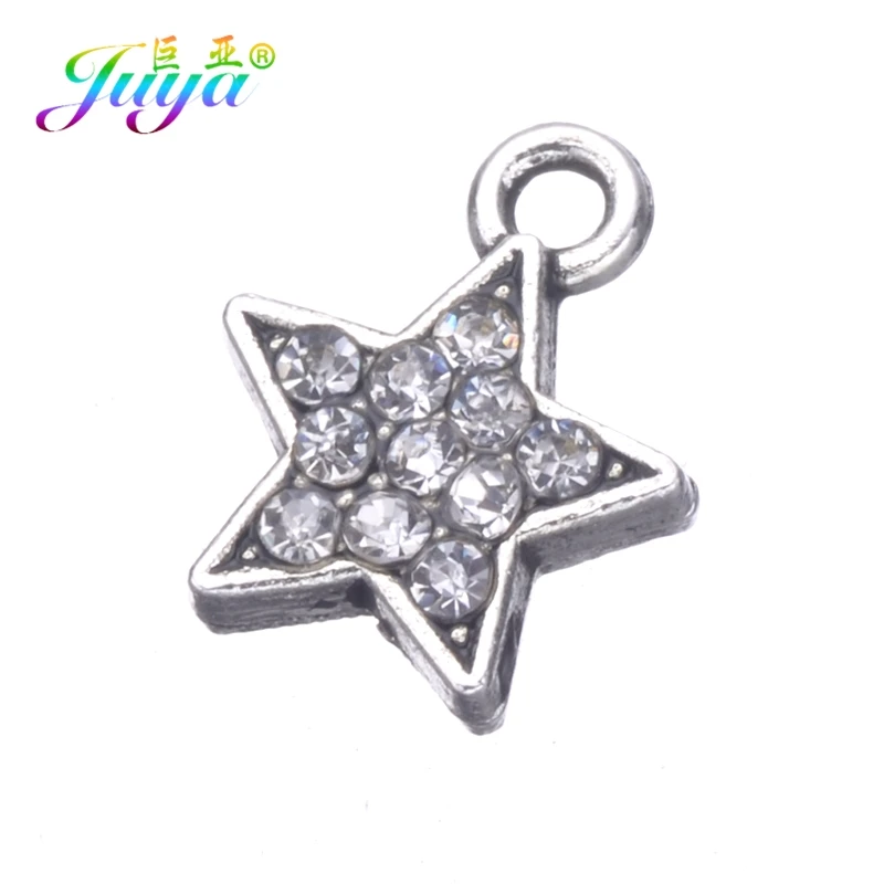 As Photo 10 Pieces Juya DIY эмалированные Очаровательные Подвески Supplis Cz Стразы в форме сердца Национальный флаг США амулеты для создания модных ювелирных изделий - Окраска металла: As Photo 10 Pieces