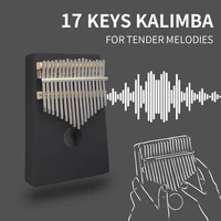 naomi 17 keys kalimba thumb piano solid wood body single board black kalimba family musical instrument k07 black