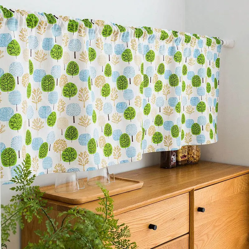 Kitchen Door Curtain Fresh Multicolor Short Curtains Bay Window Tulle Drapes Cabinet Dustproof Decor Rod Half-curtain | Дом и сад