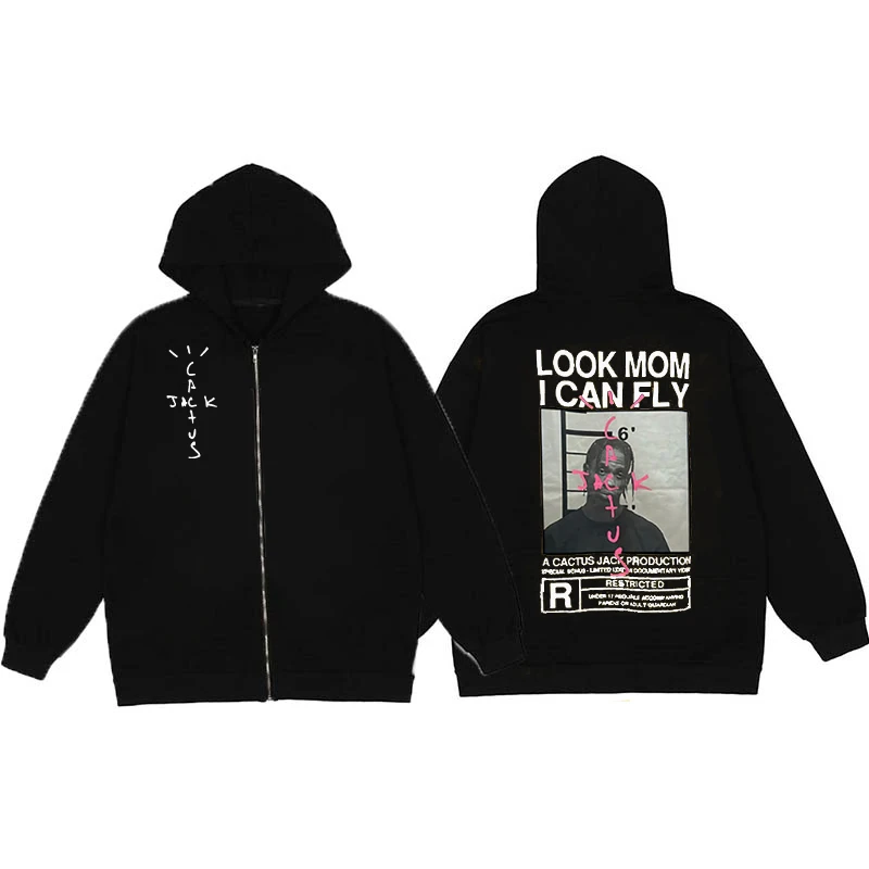 

Толстовка с капюшоном Cactus Jack для мужчин и женщин, двусторонняя винтажная модная уличная одежда в стиле хип-хоп с принтом логотипа «Я могу ле...