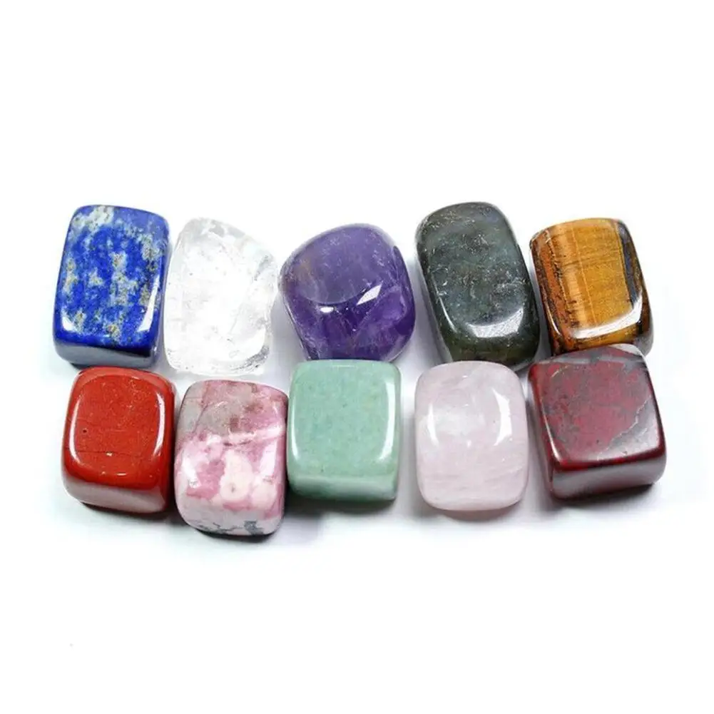 Натуральный кристалл куб из дробленого камня смесь семь чакр лечебный камень