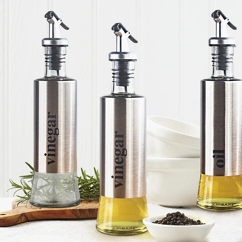 300 мл нержавеющая сталь стеклянный диспенсер оливкового масла может соевый соус
