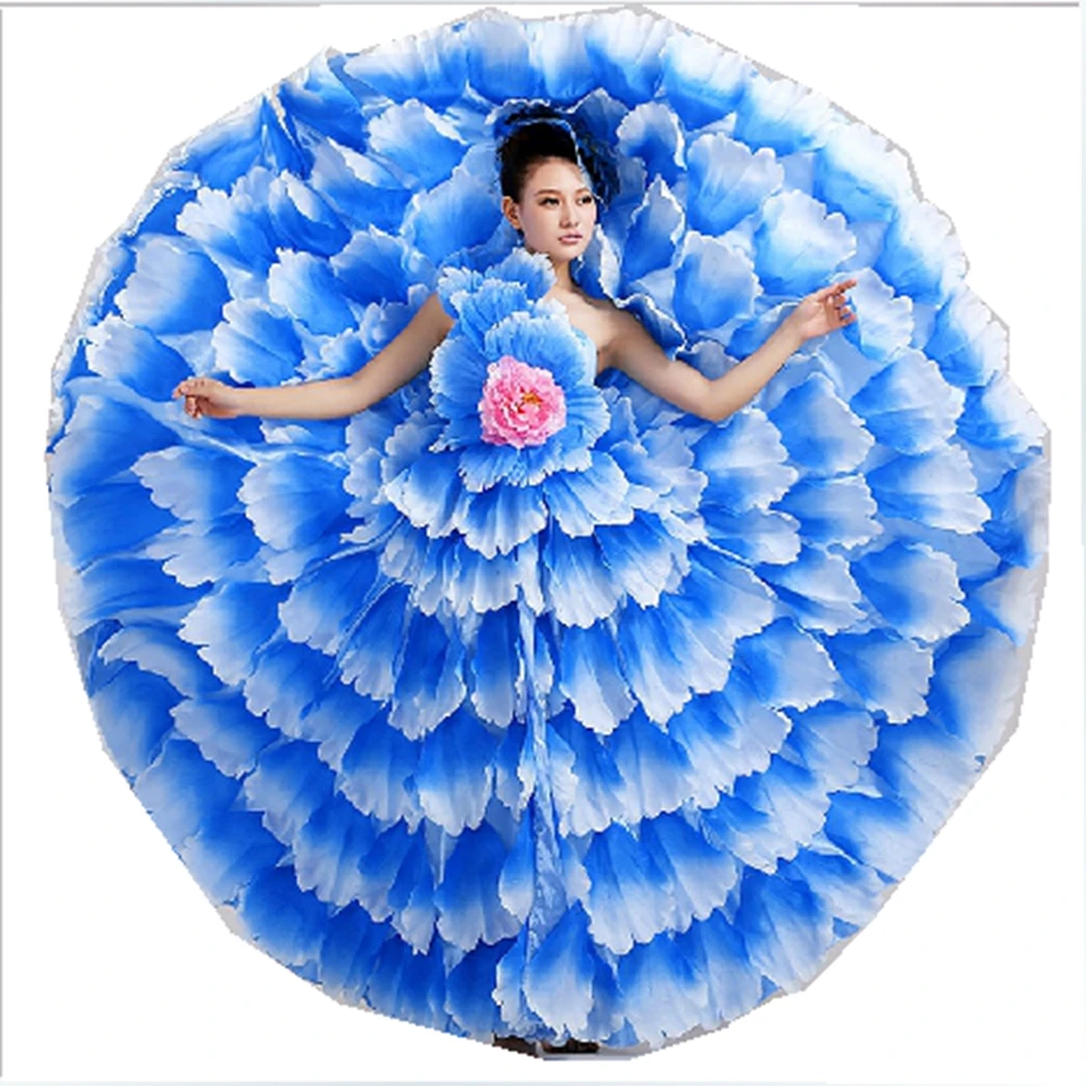 Танцевальный Костюм для фламенко Flamengo платье с лепестками испанское испанского