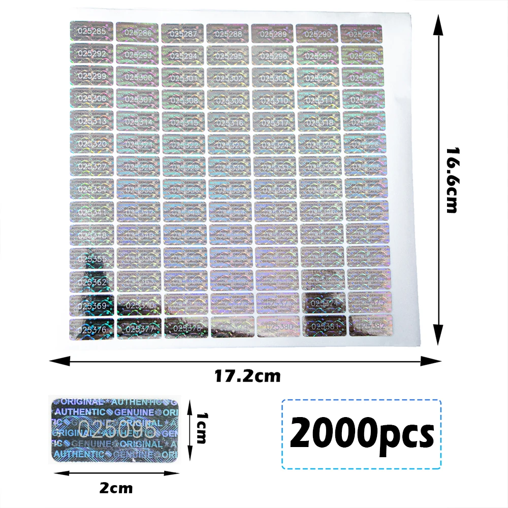 

Голографические антиподдельные наклейки с серийным номером