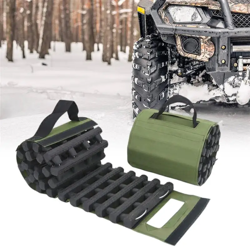 

Portable Vehicle Emergency Track Tire Traction Mats Foldable Tire Recovery Track Pad For Icy Snow Sand Tire Ladder