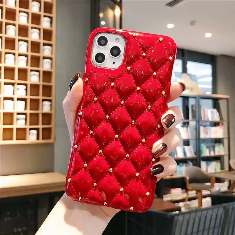 Чехол с заклепками для телефона iphone 7 8 6 11 x xr xs max pro чехол plus однотонный защитой от