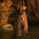 Винтажные женские платья цвета шампанского в стиле часов с оборками из тюля для фотосъемки с открытой передней длиной, романтичное платье