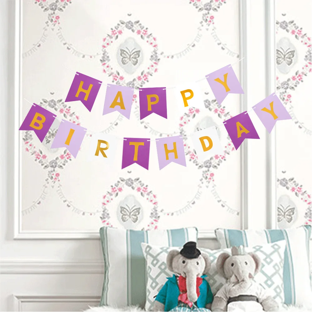 13 шт комбинации День Рождения Бумажный баннер флаги детский душ украшения фото