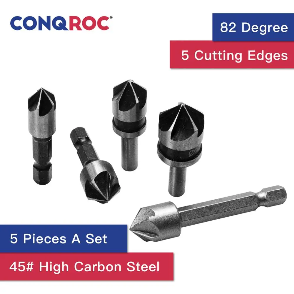 5 шт. 82 градуса шестигранный хвостовик Сверло зенкер канавки Высокоуглеродистая