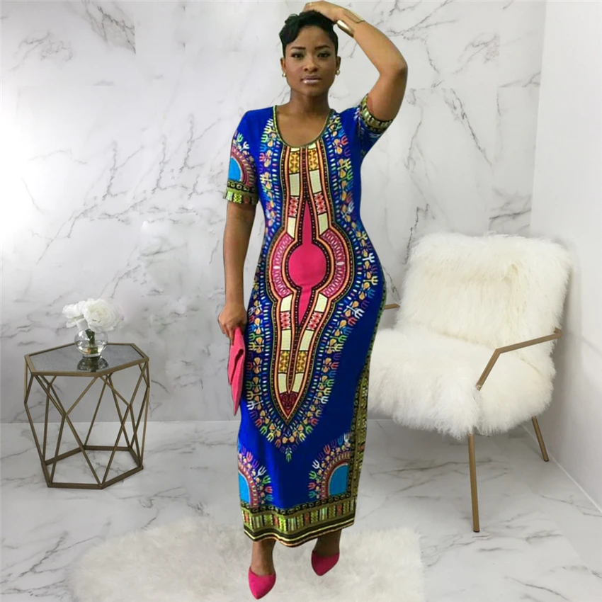 Африканская одежда 2020 Дашики с принтом свободного племени длинный халат