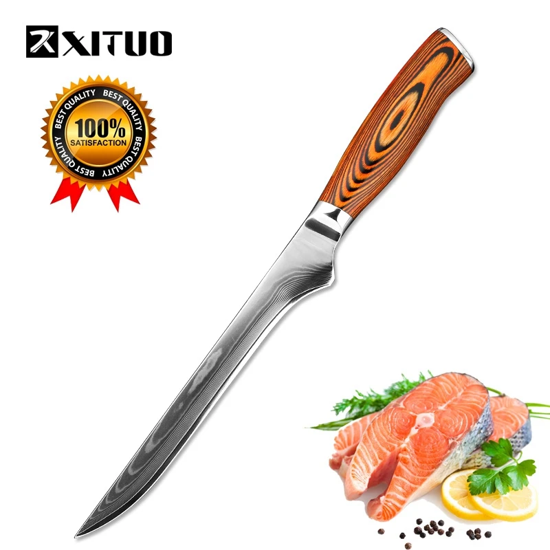 

XITUO 3PCS Messenset 8"5.5"3.5" inch Kitchen Knives Comfortable Handle Beauty Pattern Chef Boning Paring Knife Best Family Gift