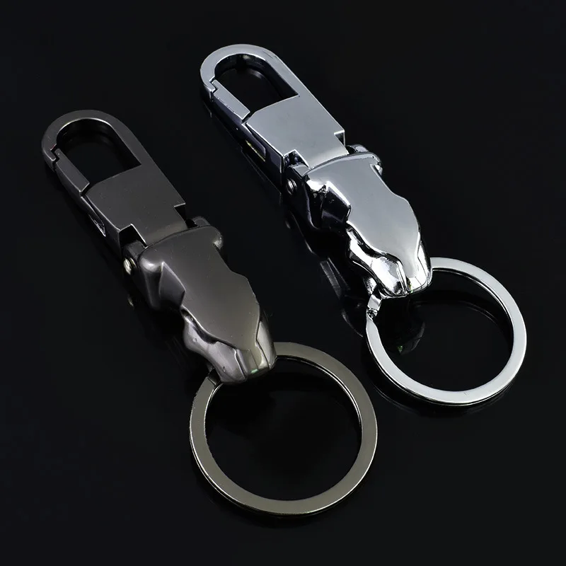 Автомобиль Стайлинг роскошный Леопардовый голова из натуральной кожи брелок для