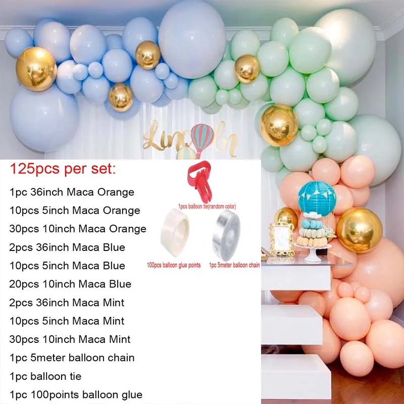 Baptism Favors 125 шт. 4D круглые воздушные шары-гирлянды Арка смешанные золотые, синие, зеленые, оранжевые баллон подарки на крещение Babyshower Декорации для свадьбы ZN - Цвет: Baptism Favors