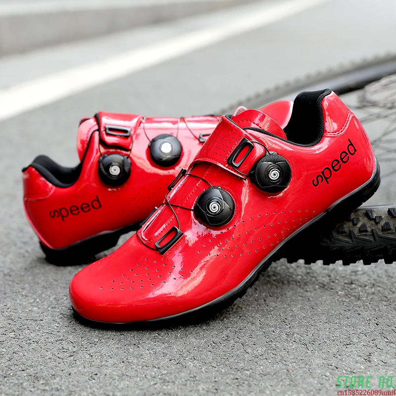 Online Sepatu Bersepeda Jalan Warna-warni Reflektif Warna Berubah Sepeda Gunung Profesional Bernapas Sepeda Balap Self-Locking Sepatu