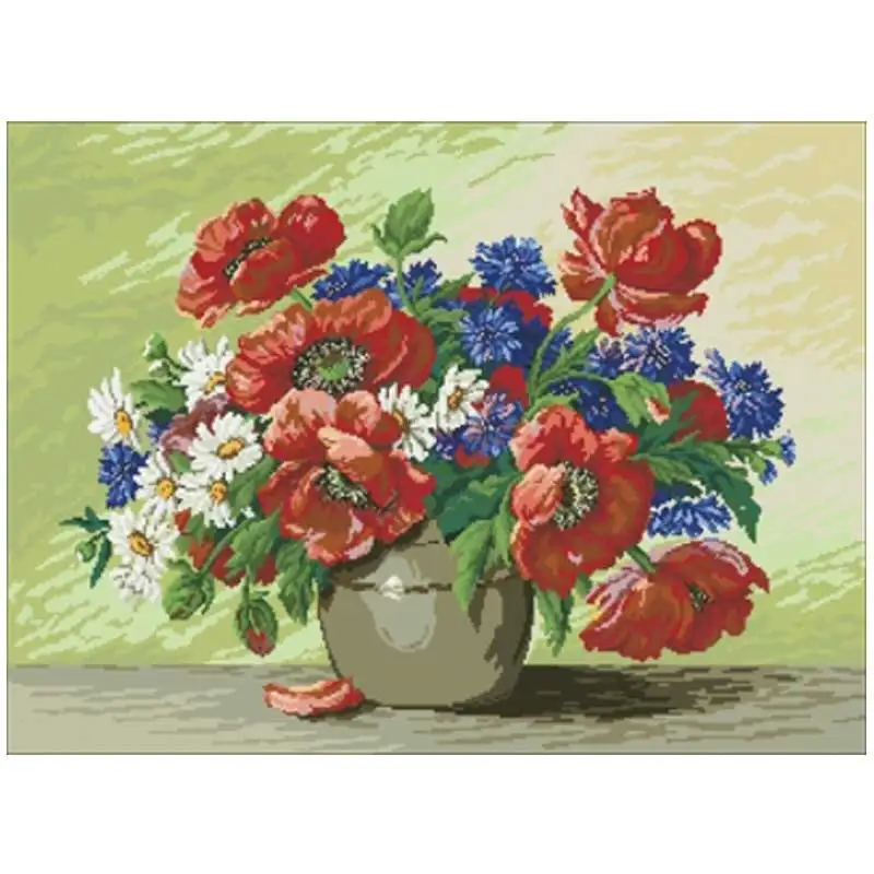 

Poppy vase flower patterns Counted Cross Stitch 11CT 14CT 18CT 28CT DIY Cross Stitch Kits Embroidery Needlework Sets home decor