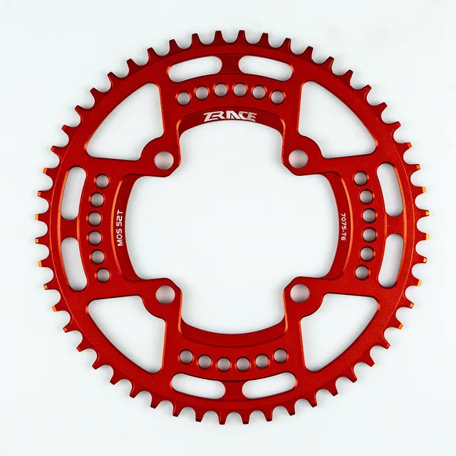52T red ZRACE Велосипедное зубчатое колесо с ЧПУ, 104BCD 40T 42T 46T 52T красное узкое зубчатое колесо для горного велосипеда - Цвет: 52T red