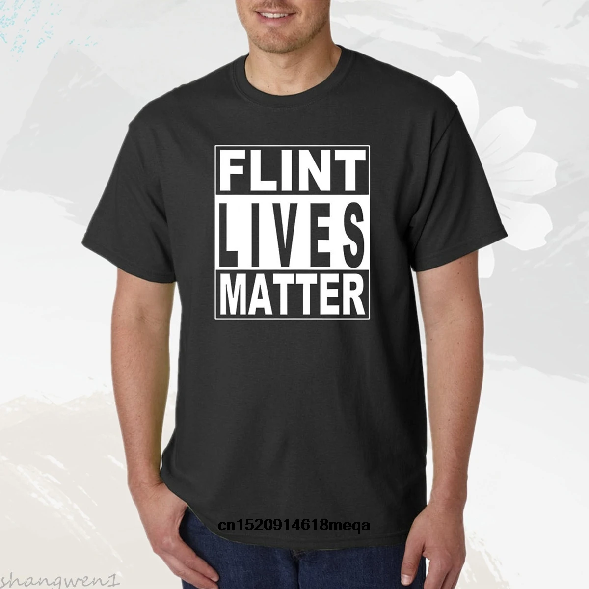 Футболка Flint Lives Matter Мужская черная футболка|Мужские футболки| |