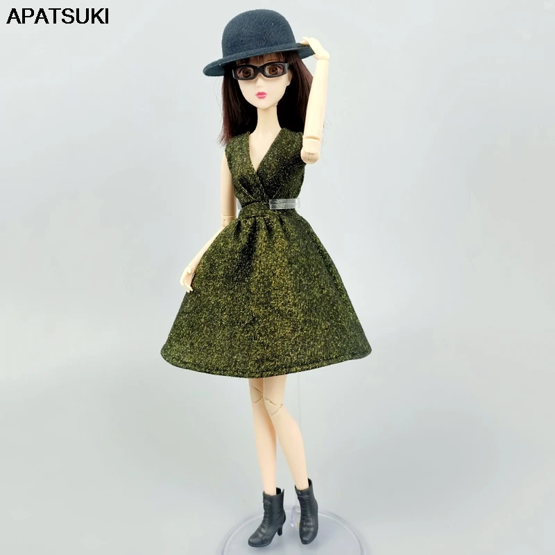 

Fashion Outfits Clothes Set for Barbie Dolls Dress Glasses Hat Evening Party Gown Dollhouse 1/6 BJD Doll Accessories Kids Toy