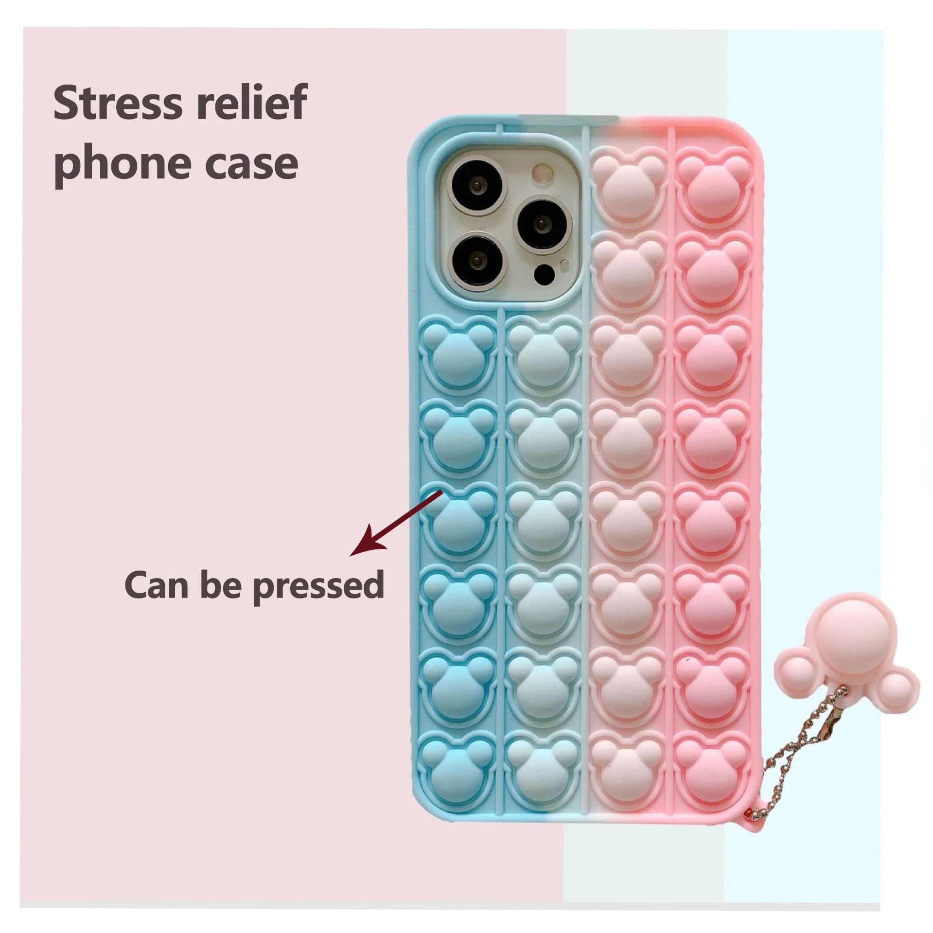 

Cute Reduce Pressure Ears Camera Protection Silicone Phone Case For Iphone 12 11 Pro Max Xs Xr 7 8 Plus X Se 2 Soft Back Cover