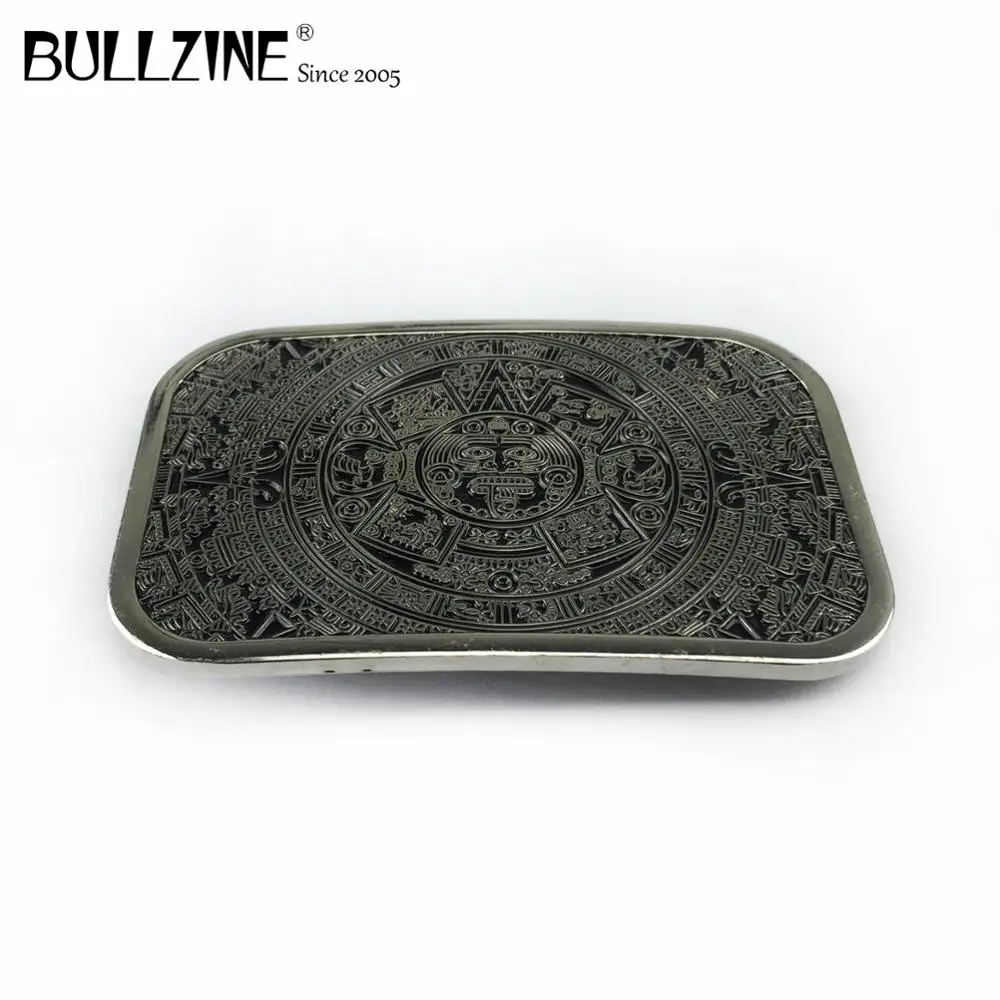 Bullzine оптовая продажа тяжелых цинковый сплав ацтеков календарь пряжка на ремешке