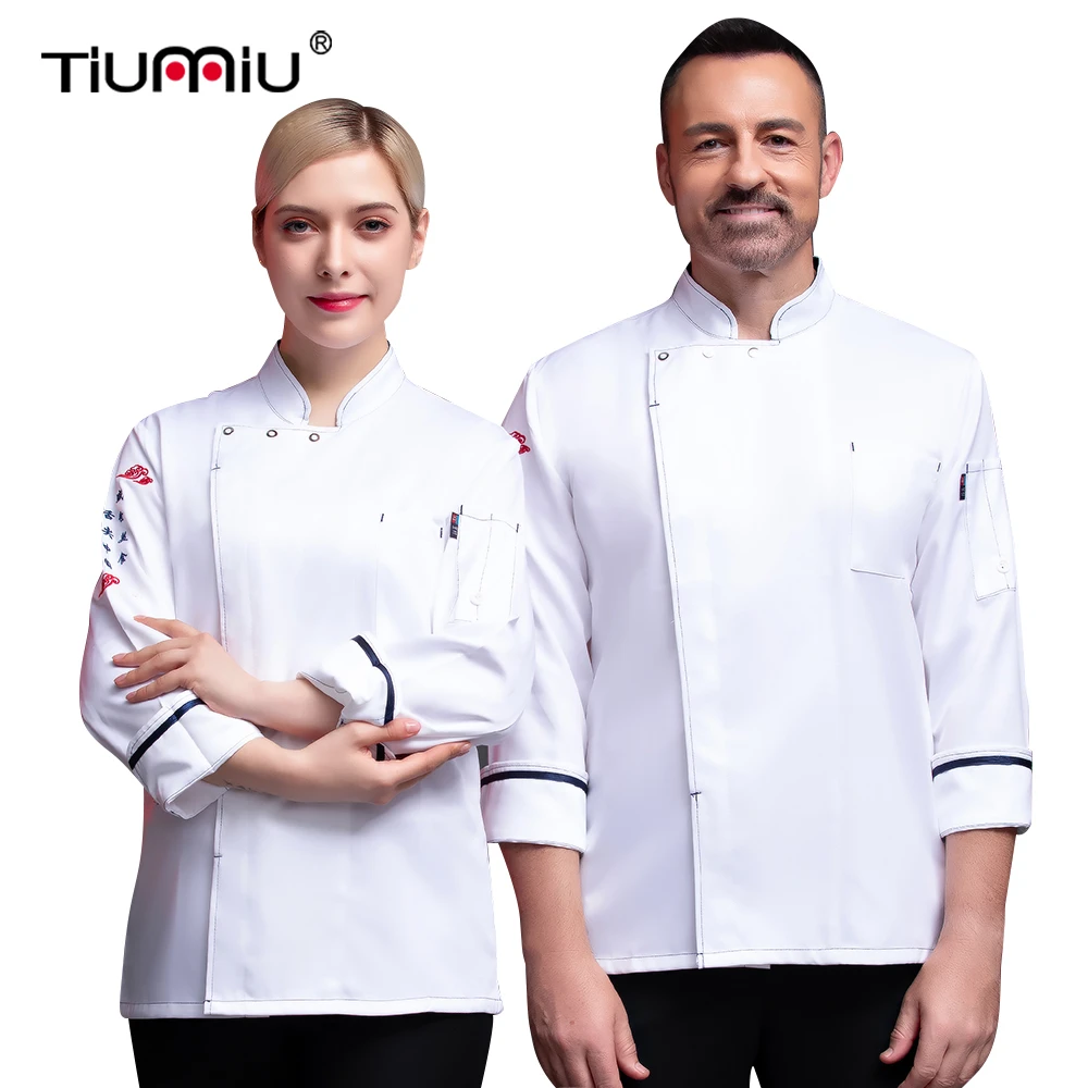 Униформа шеф-повара с длинным рукавом и карманом унисекс куртка для готовки в