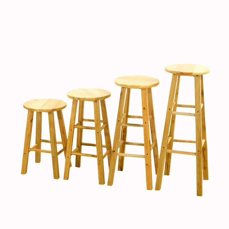

Solid wood bar stool high bar chair High stool bar stool rubber wooden ladder stool High bar chair