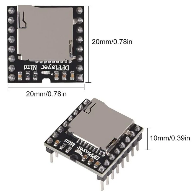 5pcs DFPlayer Mini MP3 Player Module MP3 Voice Decode Board Supporting TF Card U-Disk IO/Serial Port/AD for Arduino UNO