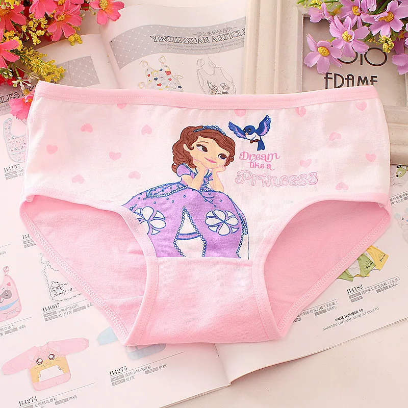 4pcs/set New Cotton Boxer Briefs princess Girls Underwear Children Kids Baby cartoon Panties Underpants 2-12year child