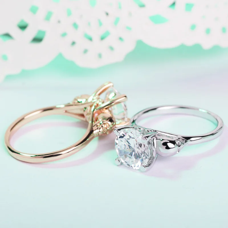 Женское Обручальное кольцо с черепом в готическом стиле розового золота платины