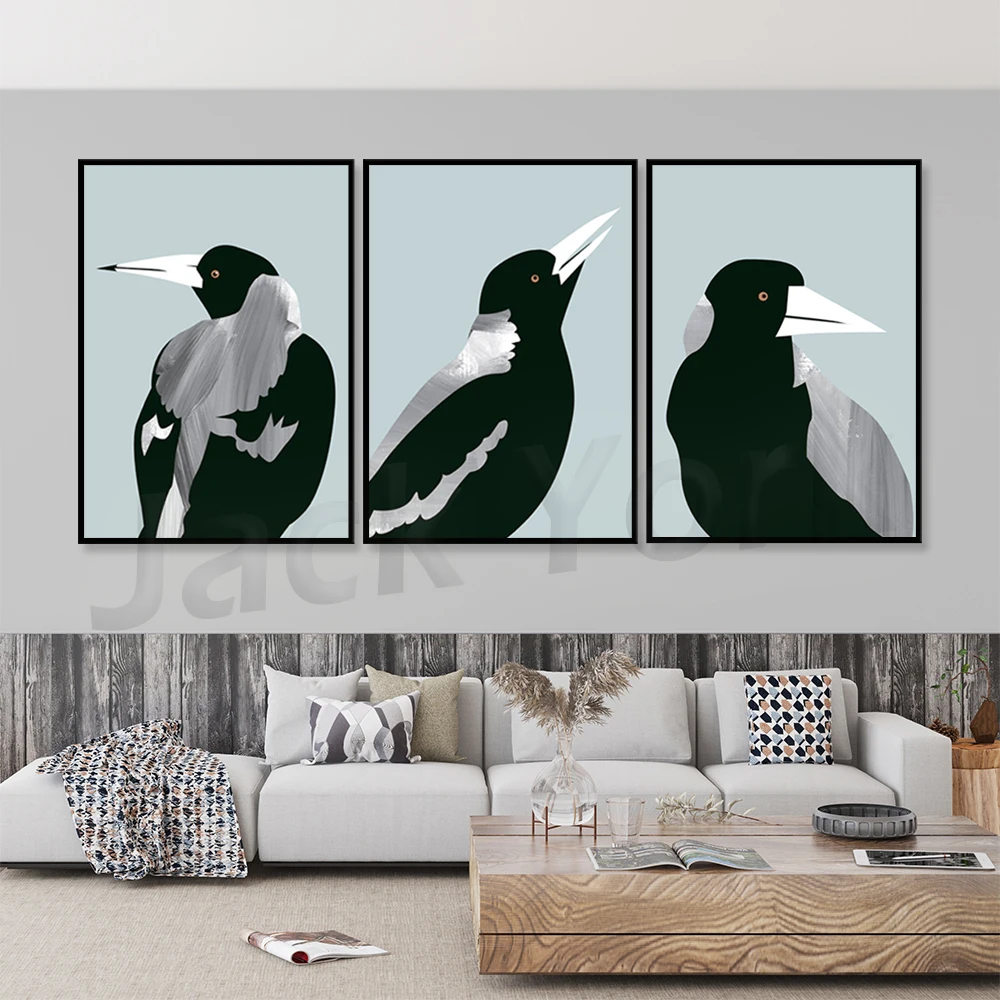 Bird Prints, Magpie Print, Australian Birds Wall Art, Printable Bird,