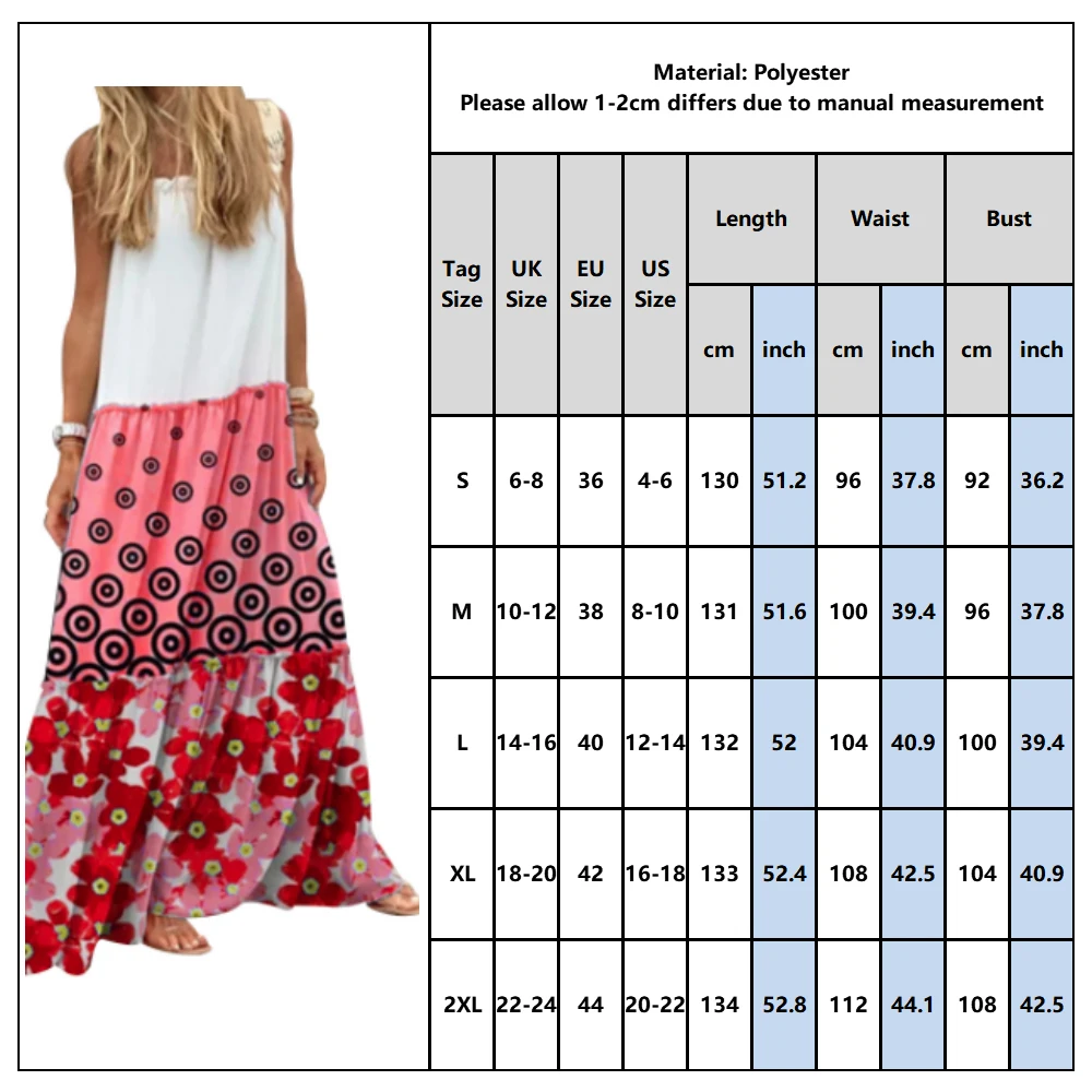 

Bohemian Long Dress Women's Patchwork Print Vintage Vacation Dress Fashion Summer Sleeveless Beach Dress Vestido Mujer 2021 D30