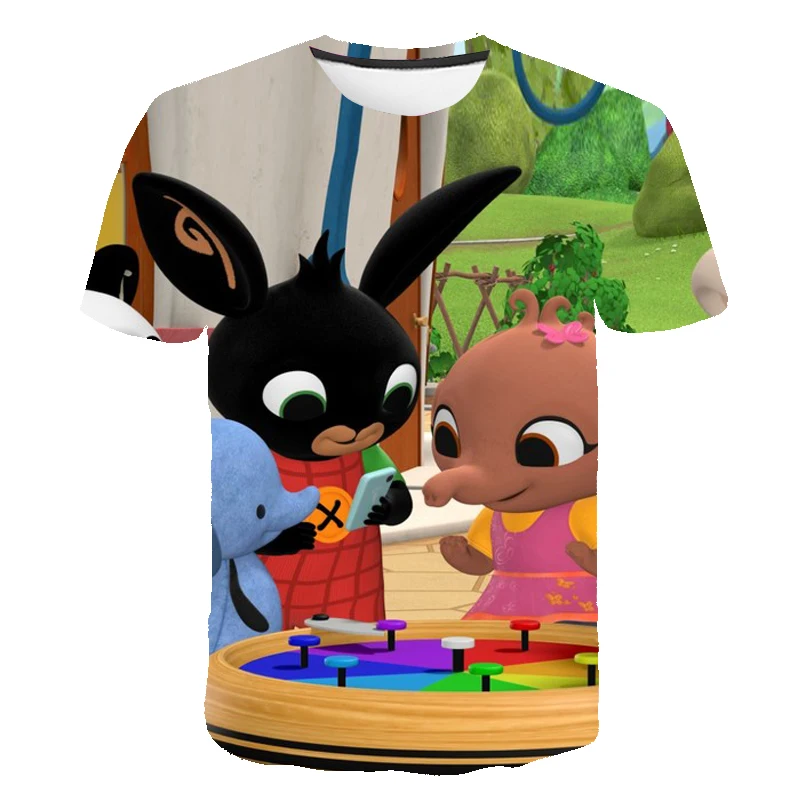 

2021 New Rabbit 3D Printed Bing Cartoon T-Shirt Boys Girls Cute T-Shirt Kids Clothing Short Sleeve Summer Fashion Casual Top