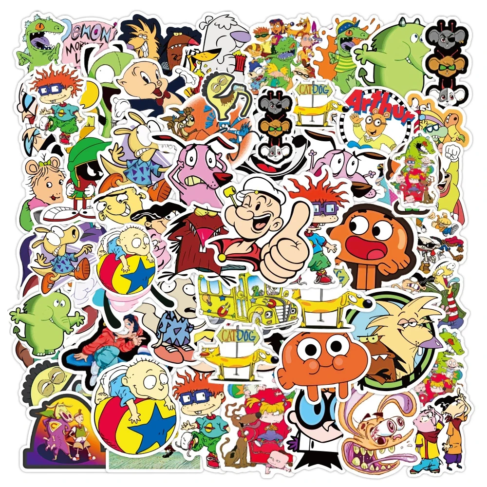 103050pcsset mixed classic cartoon anime stickers skateboard laptop guitar suitcase car graffiti sticker decal kid toy gift free global shipping