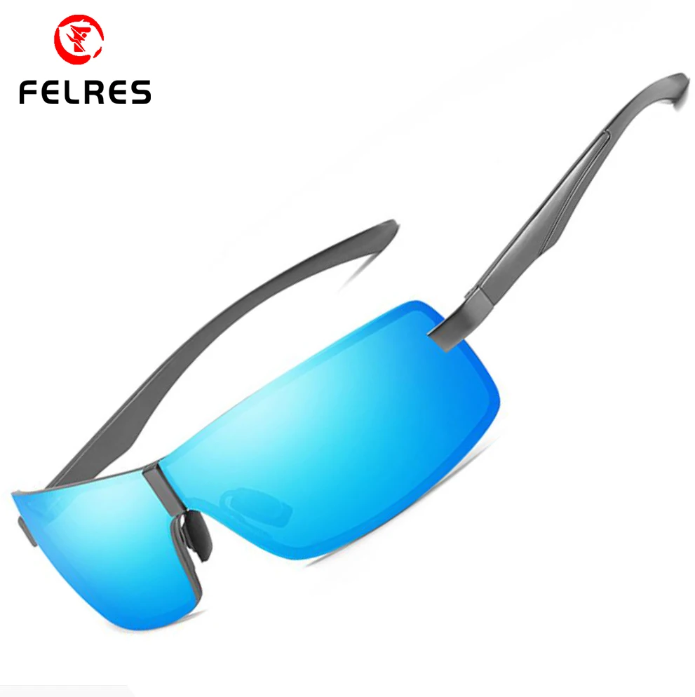 

FELRES Men Polarized Sunglasses Alloy Frame Male Sun Glasses Driving Glasses Oval Shades Driving For Men F8722