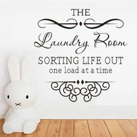vinyl laundry room decals decor removable sorting life out one load at a time words wall stickers bathroom decoration hq1317