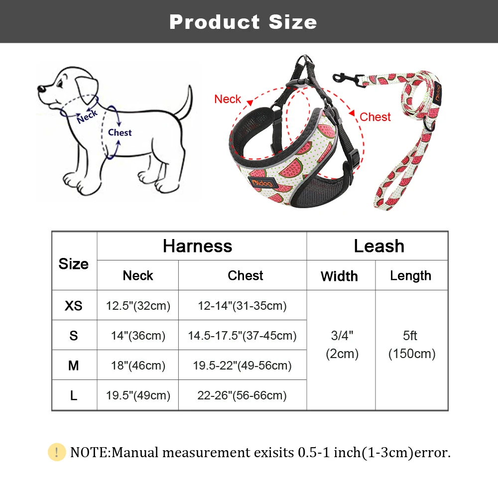 

Cute Adjustable Dog Harness Leash Set Reflective Mesh Puppy Vest Nylon Pet Walking Leash Lead For Small Medium Dogs Chihuahua