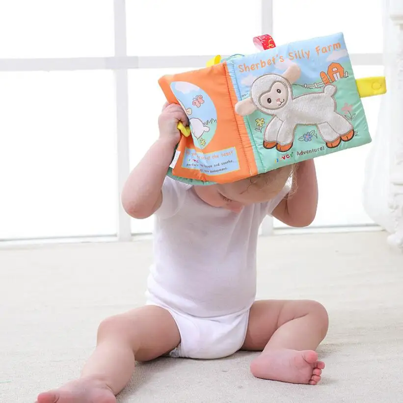 Животные Обезьяна Сова овца Собака Вышивка книга из ткани для детей обучение и