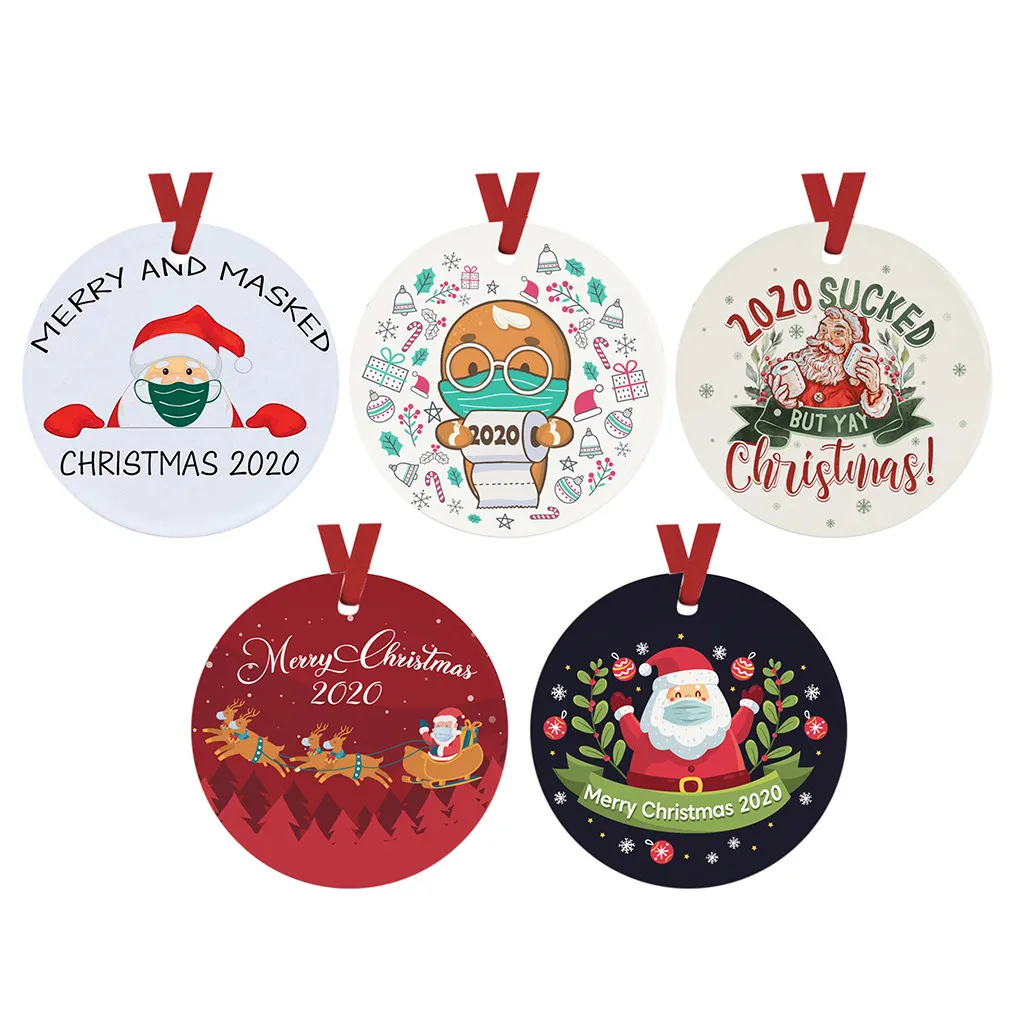

5PCS 2020 Christmas Decoration Quarantine Personalized Survived Family Of Ornament Unique Diy Name Gift Christmas Tree Pendant40