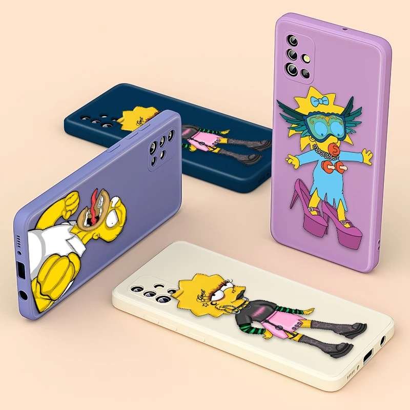 

The Simpson Cartoon Funny For Samsung A72 A52 A71 A51 A32 A31 A12 A11 A91 A81 A02 A03 Liquid Silicone Soft Phone Case